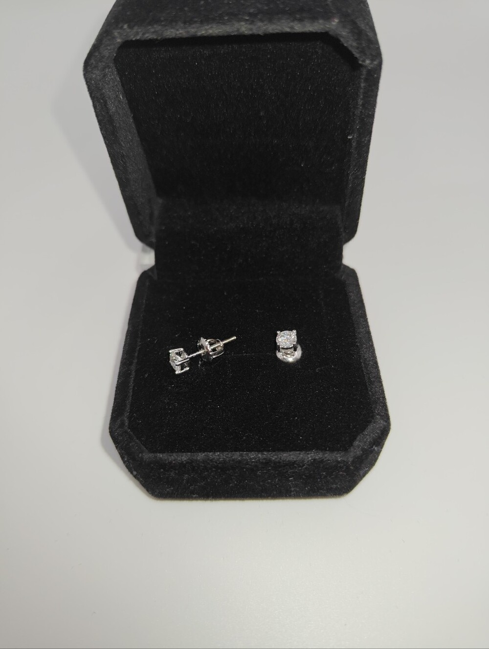 4MM 925S Silver PLATED IN WHITE GOLD Studs silver 25 - Picture 3 of 4
